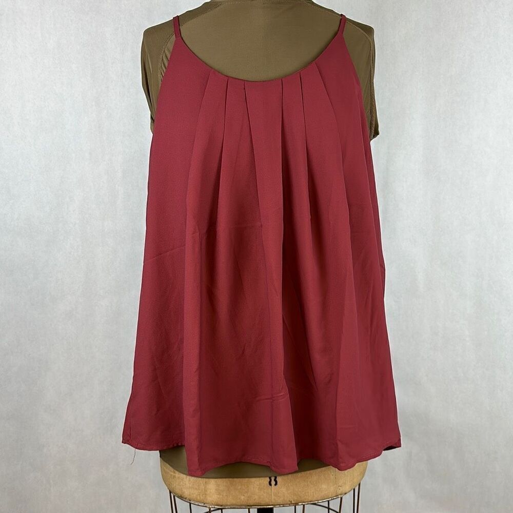 Panhandle Slim Wine Pleated Spaghetti Strap Camisole